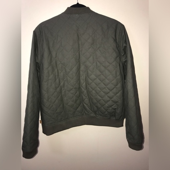 BURTON Womens Cotton Blend Reversible Olive Green Full Zip Bomber Jacket Size M - Picture 12 of 14